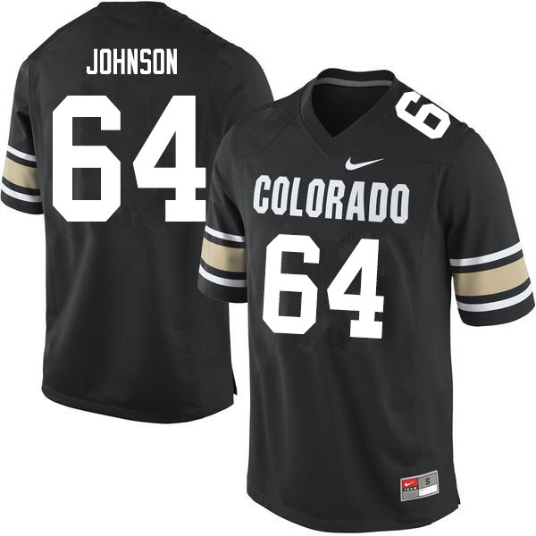 Men #64 Austin Johnson Colorado Buffaloes College Football Jerseys Sale-Home Black